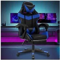 oyajia Gaming-Stuhl Ergonomischer Gaming Sessel mit Fußstütze und Kopfstütze Atmungsaktiv, mit abnehmbarem Kopfkissen, maximale Belastbarkeit 150 kg