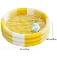 Blusmart Planschbecken Aufblasbares Kinderschwimmbecken, (Mit Fußpumpe, Geeignet für den Innen- und Außenbereich), Mädchen Junge Garten Hinterhof