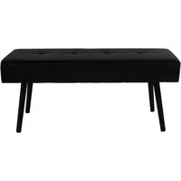 House Nordic Sitzbank in Schwarz, Velour - 100x44x35cm (BxHxT)