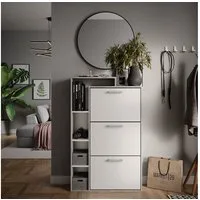 Vicco Schuhkipper Orlando, Beton/Weiß, 80 x 128.3 cm mit 3 Fächern (1 St)