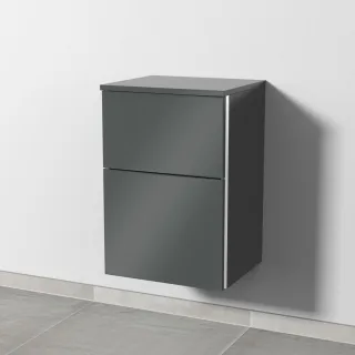 Sanipa 3way Unterschrank mit 2 Auszügen, Anthrazit-Glanz, BS14479 BS14479