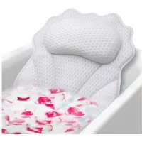 SURFOU Badewannenkissen Luxuriöses Badekissen 4D Badekissen mit ergonomischer mit 6 Saugkappen, Unterstützung für Kopf, Nacken, Schultern und Rücken – 4D Badekissen mit 6 starken Saugkappen, passend für alle Badewannen, 1-tlg., mit Haken, außergewöhn