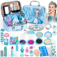 Hohosunlar Kosmetik-Koffer Kinder Schminkkoffer Set 34 Teile Spiel Make up Zubehör Tasche, 34-tlg., Spiel Make up Set Kinder Schminkkoffer Zubehör Rollenspiel, 34 Teile Tasche Spiegel Schmuck Zubehör Kinder Rollenspiel Set