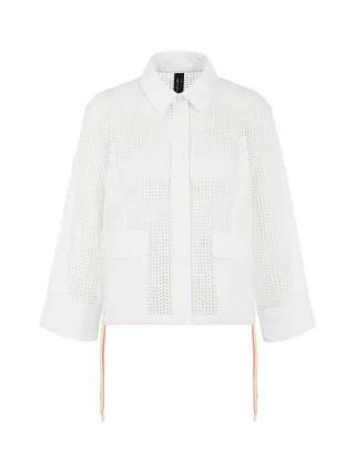 Marc Cain Sports - Weiße Jacke mit Lochmuster white - Gr. - 42