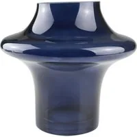 AM Design Dekovase aus blauem Glas, setzt mit ihrer runden Form Akzente