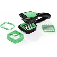 Genius Gemüseschneider Nicer Dicer Quick Zerkleiner Manuell Gemüseschneider in Würfel, Multischneider mit austauschbaren Messereinsätzen