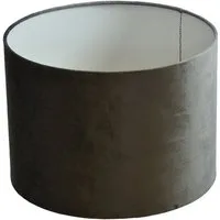 B&S Lampenschirm Lampenschirm Ø 20 x 15 cm dunkelgrau Velour Zylinderförmig