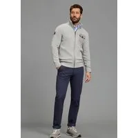 Man's World Strickjacke Neue Kollektion! Highlight mit Tasche und Badge casual Stil, mit Reißverschluss, Langarm, melierte Optik