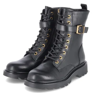 Tamaris Bikerboots  Schwarz - Gr. 37 -  Textil und Synthetik