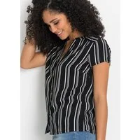 bonprix Kurzarmbluse Regular Fit, für Businessmode, aus Viskose, feminin gestaltet