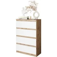 Furnica Kommode Wotan Eiche Kommode 60 cm mit 4 Schubladen - Wohn - und Shlafzimmer
