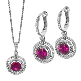 Orphelia 'Belina' Damen 925 Sterling Silber Set: Ketten-Anhänger + Ohrringe - Silber SET-7049