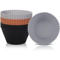 LuxusKollektion Muffinform Große Silikon Muffinform für Heißluftfritteuse, 12er-Pack