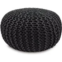 Amagohome Sitzhocker Sitzpouf Strickhocker Pouf Ø45 H30cm Bodenkissen Indoor Baumwolle recy