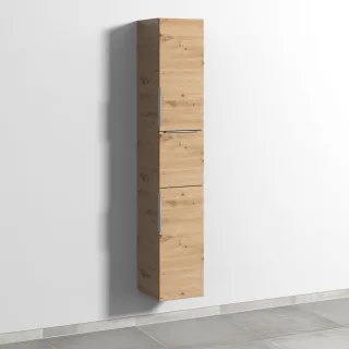 Sanipa 3way Hochschrank mit 2 Türen und 1 Auszug, Eiche Natural-Touch UM10185
