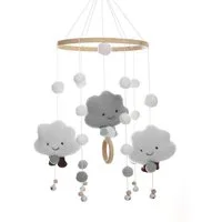 CLTYQ Mobile Windspiele,Windspiele mit Filzkugeln, 3D-Wolkenpuppen (Set), mobile zimmer Bett Windspiel