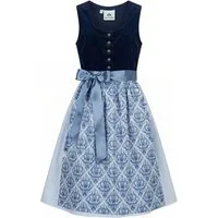 Isar-Trachten Dirndl Jugenddirndl blau Cord mit Knöpfen 63735