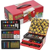 POKÉMON Farbkasten Malkoffer für Kinder – Kreativset mit Stiften und Wasserfarbkasten