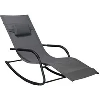 Spetebo Gartenliege Garten Schaukel Liege mit Kopfkissen 147 x 63 cm, Stück, 1 St., Liege, anthrazit - Wetterfeste Relax Sonnenliege