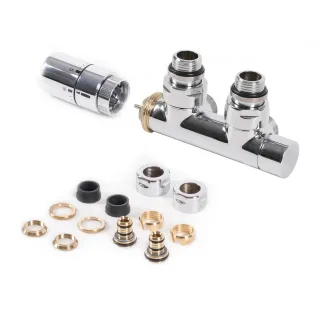 Terma Set Thermostat Verbundeckventill 50 mm CYLINDER GZ 1/2"-Ø16x2, Ø15 rechts, WRZT5G2-CR, Chrom WRZT5G2-CR