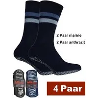 Cocain underwear ABS-Socken 4 Paar warme Anti Rutsch Socken ABS Stoppersocken Noppen Haussocken (4-Paar) ohne einschneidendes Bündchen