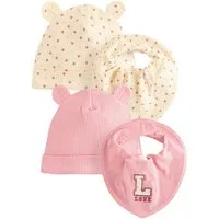 Next Beanie Baby-Mütze und Lätzchen, 4-tlg. Set (4-St)