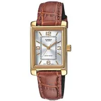 CASIO TIMELESS COLLECTION Quarzuhr LTP-1234PGL-7AEG, Armbanduhr, Damenuhr, analog, Lederarmband