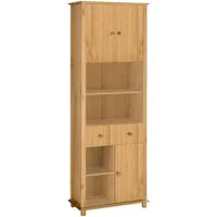 Home affaire Hochschrank Vili Badezimmerschrank, Höhe 175 cm, 2 Schubladen, 3 Türen, aus Massivholz