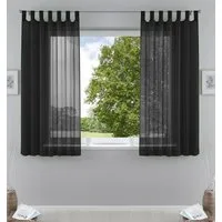 Gardinenbox Gardine (2 St), Schlaufen, transparent, Voile, Transparent Vorhang Set Voile Bleibandabschluss 61000CN