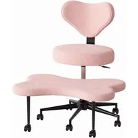 Pinmoco Polsterstuhl Pinmoco Bürostuhl mit höhenverstellbaren Rollen, rosa Meditationsstuhl