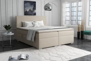 Boxspringbett Schlafzimmerbett SOREL 160x200cm Stoff Soro Creme