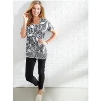 Sieh an! T-Shirt Shirt Kurzarm in A-Linie, mit grafischem Muster