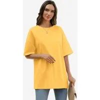 Imily Bela T-Shirt Damen Freizeit Oberteile (Packung, 1-tlg., 1per-Pack) Einfarbig