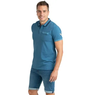Herren Polohemd mit kurzen Ärmeln, Tasche und kontrastierenden Details PRI2632