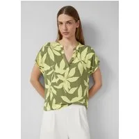 s.Oliver Kurzarmshirt T-Shirt Gemustertes Jersey-T-Shirt mit V-Ausschnitt