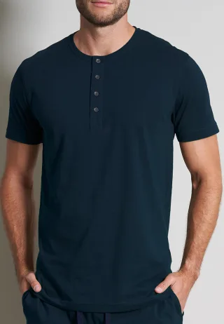 TOM TAILOR BODYWEAR - TOM TAILOR Herren T-Shirt uni 1er Pack blau-dunkel-uni - Gr. - 50