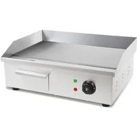vertes Elektrogrill Grillplatte Bratplatte Plancha Grill Elektrisch 3000W, 3000 W, Edelstahl Grillfläche Flach 55x35cm