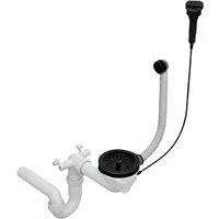 QLS Siphon Einbecken Automatisch, 3 1/2 Zoll Ablauf für Einbecken Edelstahl PVC