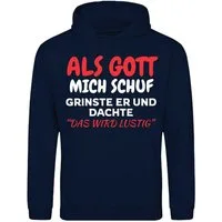 Youth Designz Kapuzenpullover Als Gott mich Schuf: Herren Hoodie Pullover mit lustigen Fun Aufdruck mit lustigen Motiv für Männer
