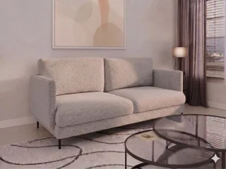 Sofa Designersofa HELMER 3-Sitzer Stoff Baloo Grau