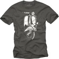 MAKAYA T-Shirt Herren Vintage Hippie Roller Scooter 60er 70er 80er Jahre Motiv Retro mit Druck