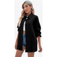 Imily Bela Blusenshirt Damen Übergroße Lässige Langarmbluse Oberteile (Packung, 1-tlg., 1per-Pack) mit Baumwolle