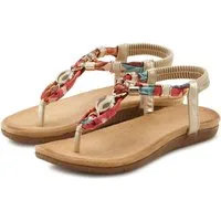 LASCANA Sommerschuh, Sandalette, offener Schuh, Zehentrenner Sandale mit elastischen Riemchen und modischer Farbgebung