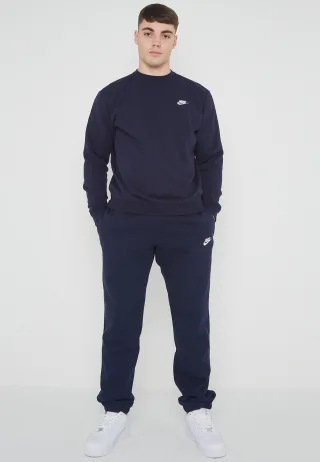 Nike Herren Club Fleece Full Trainingsanzug Set Navy