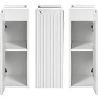 Lomadox Unterschrank NEWPORT-56-WHITE weiß mit gerillter Front, ca. 20/57/39cm