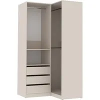 Marmex Möbel Garderobenschrank TRES H offene Eckgarderobe Kleiderschrank mit Schubladen (2-St) ohne Schranktüren, Kleiderstangen