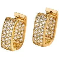 KARMA Paar Creolen Kristalle Gold Ohrringe 1,8 cm Damenohrringe (2-tlg., Damencreolen modern Geschenk für Sie), Ohrringe Kreolen Damenschmuck