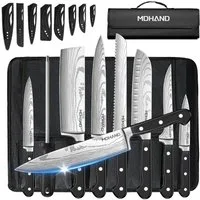 MDHAND Messer-Set 8-teiliges professionelles Kochmesserset, Scharfe Küchenmesser (8-tlg), mit Klingenschutz und Aufbewahrungstasche