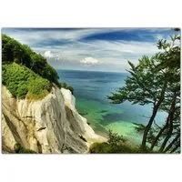 LYSCO Poster XXL Plakat Meer, Strand, Küste, Blick von Insel Rügen mit Kreidefelsen Meeresbucht Ostsee (F201) (100 x 70 cm DIN B1), Wandbild, Wandposter (Lieferung gerollt)