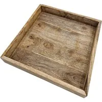 Meinposten Dekotablett Tablett Mangoholz Dekotablett massives Holz 30 x 30 cm (1 St)
